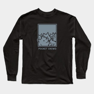 Pack of cute little piglets  in grey ink Long Sleeve T-Shirt